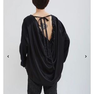 Ann Demeulemeester Open Back Top With Tie Detailing, Size 38 France/ 8 US